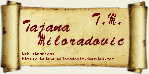 Tajana Miloradović vizit kartica